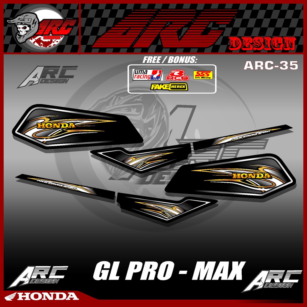 Sticker Striping Lis Variasi Motor Honda GL PRO - GL MAX TS 35 Desain Terbaru Terlaris Grafis Klasik