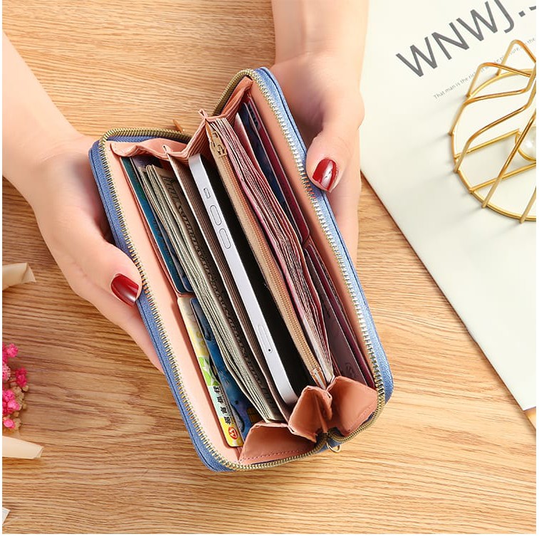 EV D 044-8  Dompet Panjang Relesting Wanita Fashion Korea Import