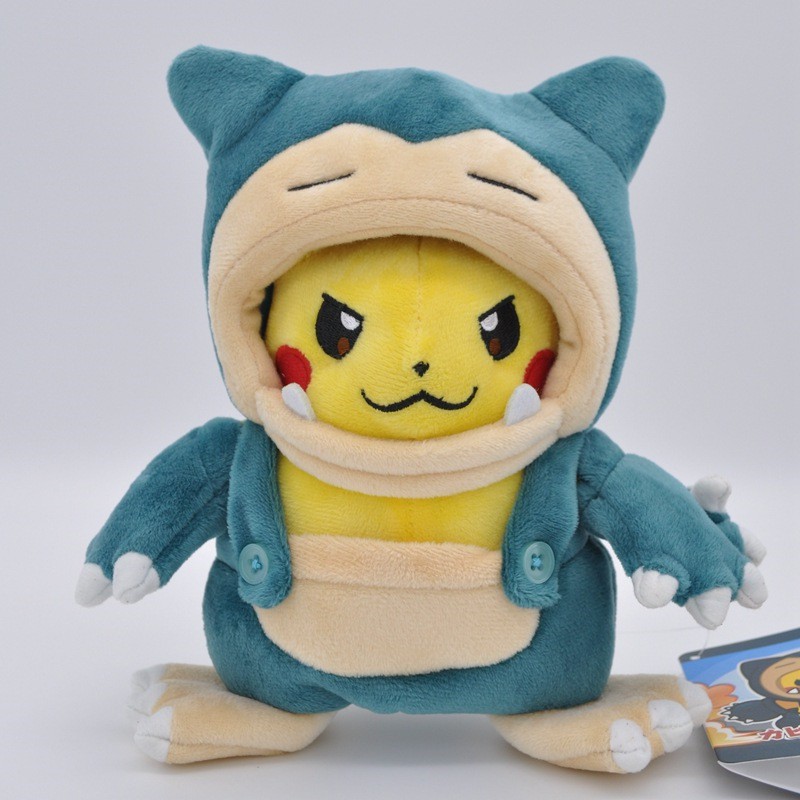 20cm Anime Pikachu Plush Toy Cross Dressing Dengan Coat Pokemon Carby Pikachu Mainan Boneka Lembut Untuk Anak