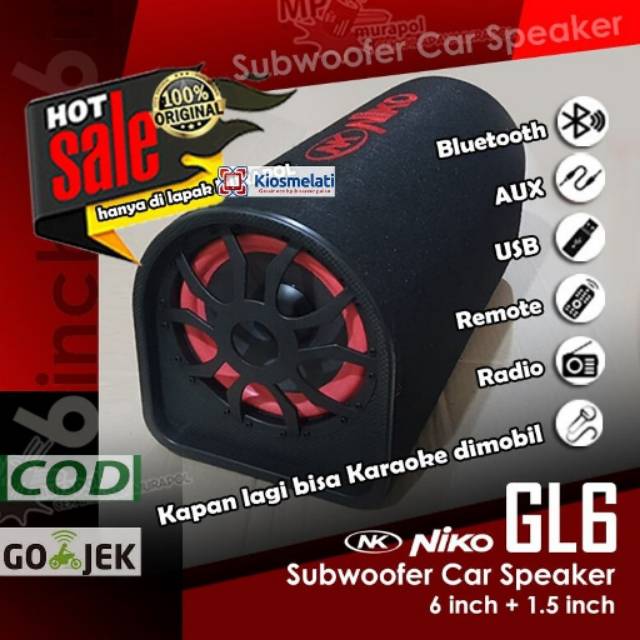 Jual Speaker NIKO GL6/GL5Speaker karaokeBt speaker SubwooferCar