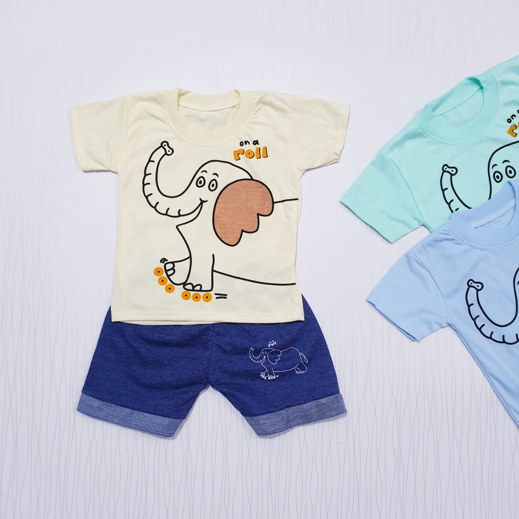 setelan oblong anak laki-laki usia 0-12 bulan / pakaian bayi cowo baju baby gracia