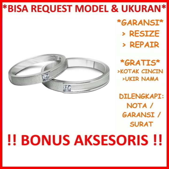 Gratis Ukir Nama Garansi Silver Asli Bisa Pesan Model Cincin Kawin Couple Perak Tunangan Nikah Id527