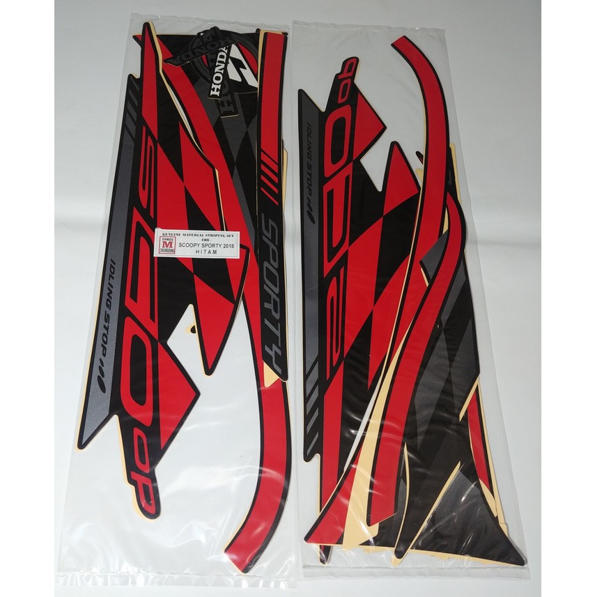 Striker Motor Bodi /  Stiker Bodi & Lis Body & Striping Scoopy 2018 Sporty Hitam