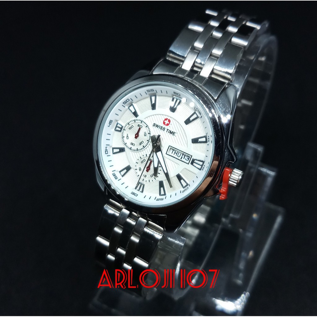 JAM TANGAN WANITA SWISS TIME SILVER WHITE