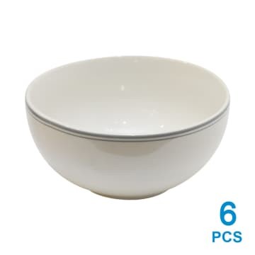 Appetite Aspen Set Mangkuk Cereal 6 Pcs Abu Putih Hijau Mangkok Keren - Abu-abu