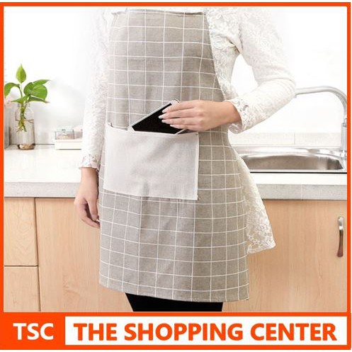 TSC - Celemek Masak Celemek Kain Katun Apron Masak Korea Home Apron Hl0005