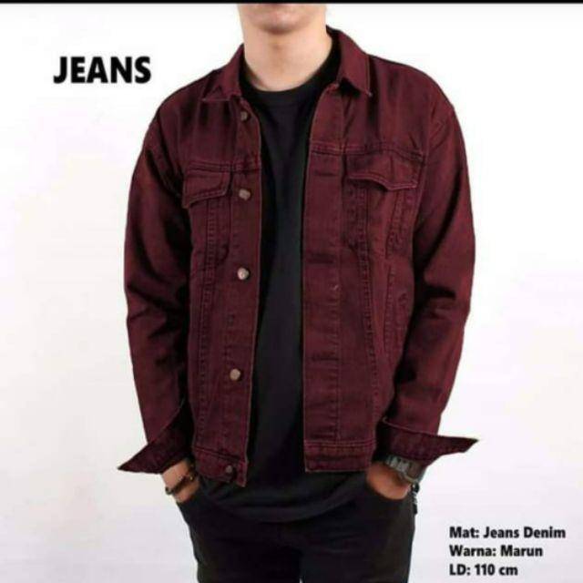 Jaket Jeans Kancing Polos Pria Jaket Jeans Casual Jaket Jeans Kekinian Jaket Jeans Polos Terbaru Jaket Polos Panjang Jaket Pria