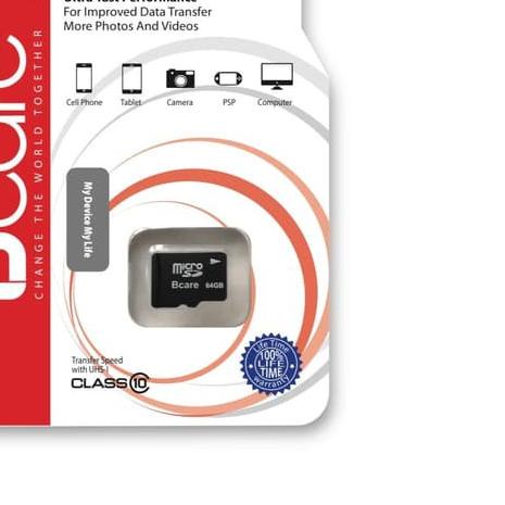 ➪ MicroSD Class 10 64GB Bcare ♜