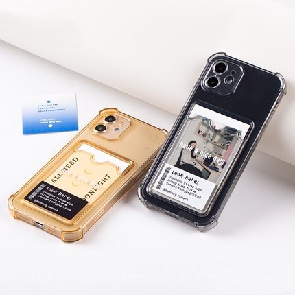 Casing Card Transparent Phone Case for Iphone 12 Pro 11Pro Max 6 6s 7 8 plus X Xr Xs Max SE 2020 Tpu Soft Case