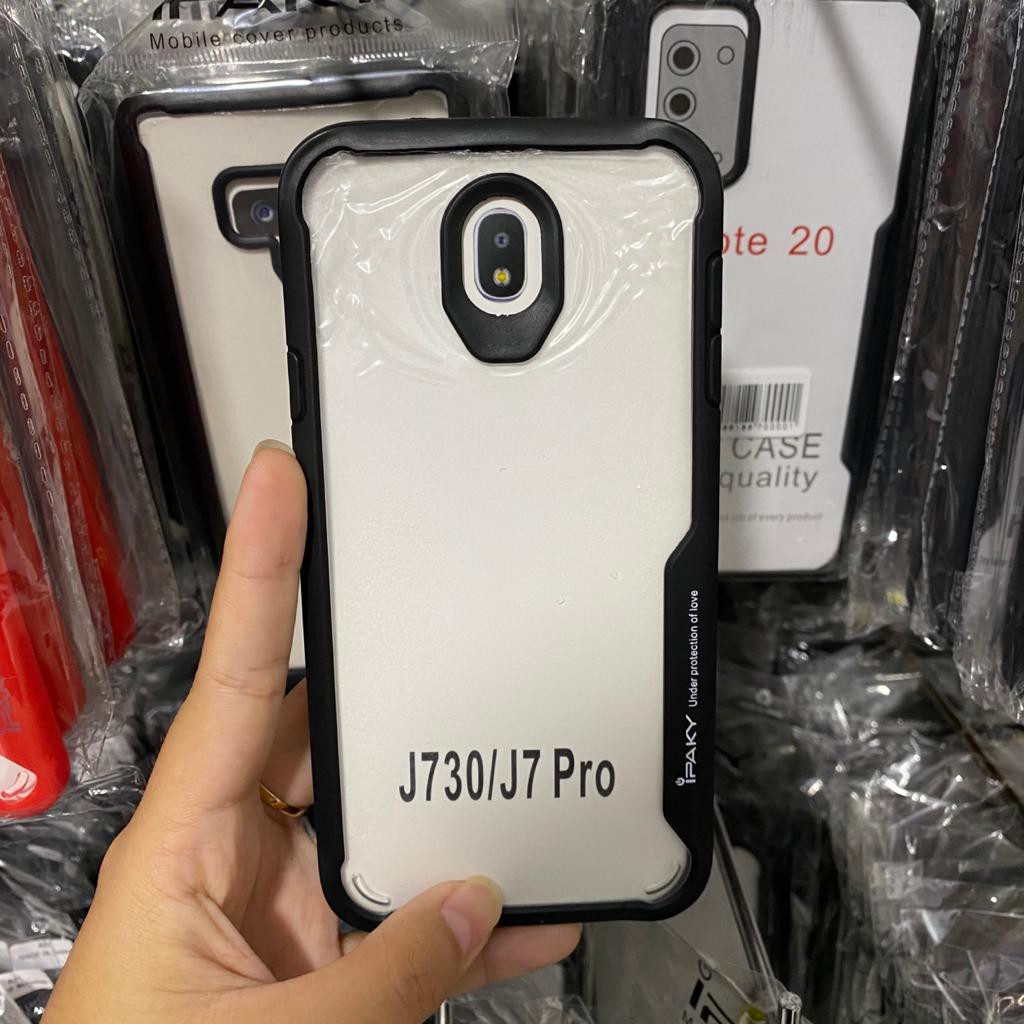 S/P-- SAMSUNG J7 PRO SOFT CASE FUSION SHOCKPROOF CLEAR ARMOR -S/P