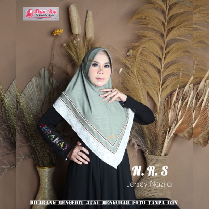 416 JILBAB DOA IBU RENDA 2 JERSEY NAZILA/HIJAB DOI TERBARU ORI BY BUNYAMIN RENDA DOUBLE