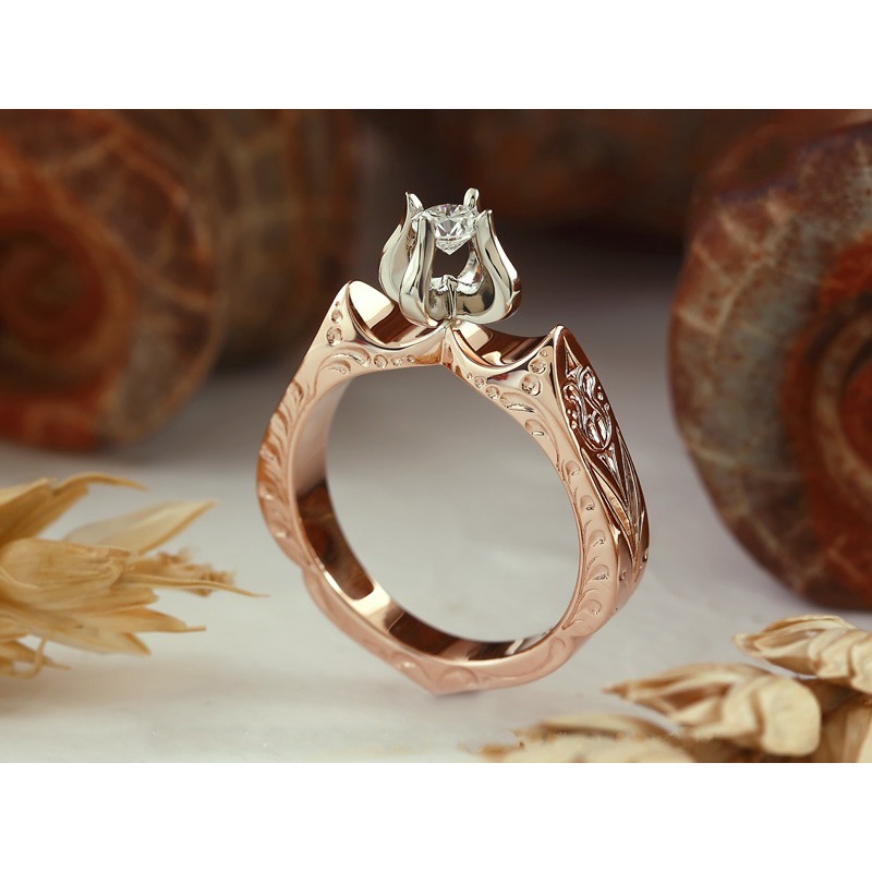 Cincin Bahan Sterling Silver 925 Desain Bunga Kreatif Untuk Wanita