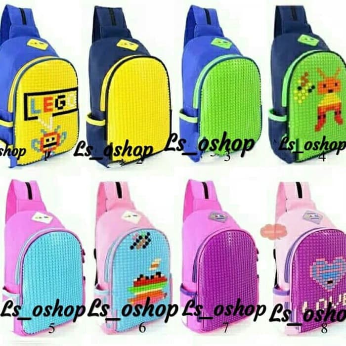 Pertama Yang Kelas Tiga Tas Sekolah Anak Laki-Laki 356 Kelas Prim WH731  Lego Pixel Diy Import (Rea