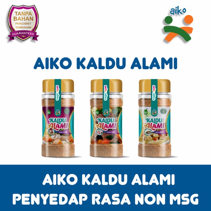 AIKO Kaldu Bayi Non MSG Kaldu Alami Halal Penyedap Rasa Tanpa MSG Kaldu MPASI