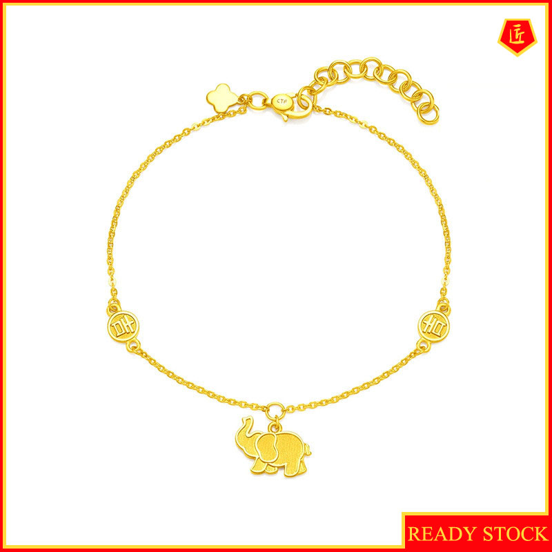 [Ready Stock]Stylish and Simple Personality Gold Plated Elephant Bracelet