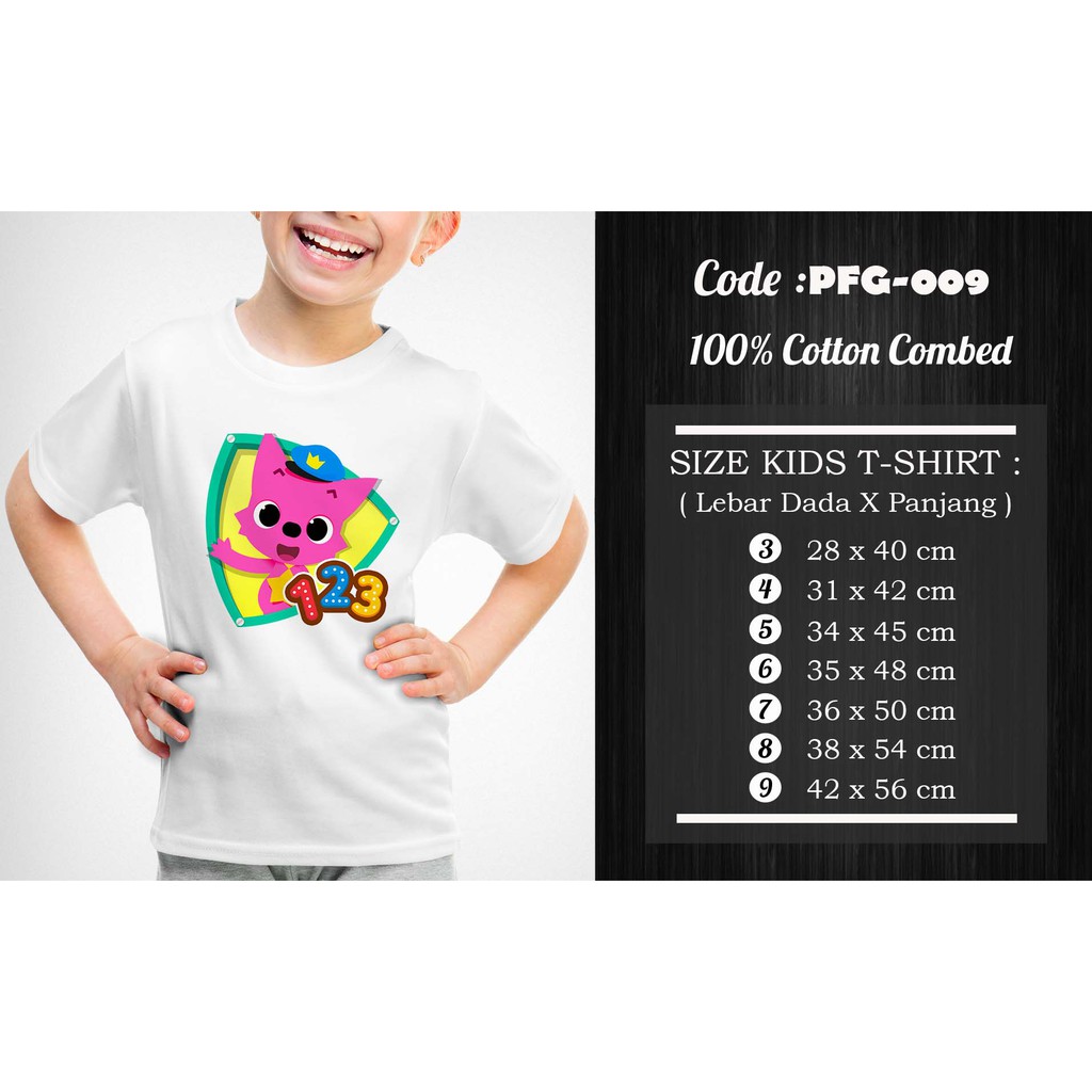 [FREE NAMA !!] Kaos Anak &amp; Family Pink Fong 100% COTTON PREMIUM