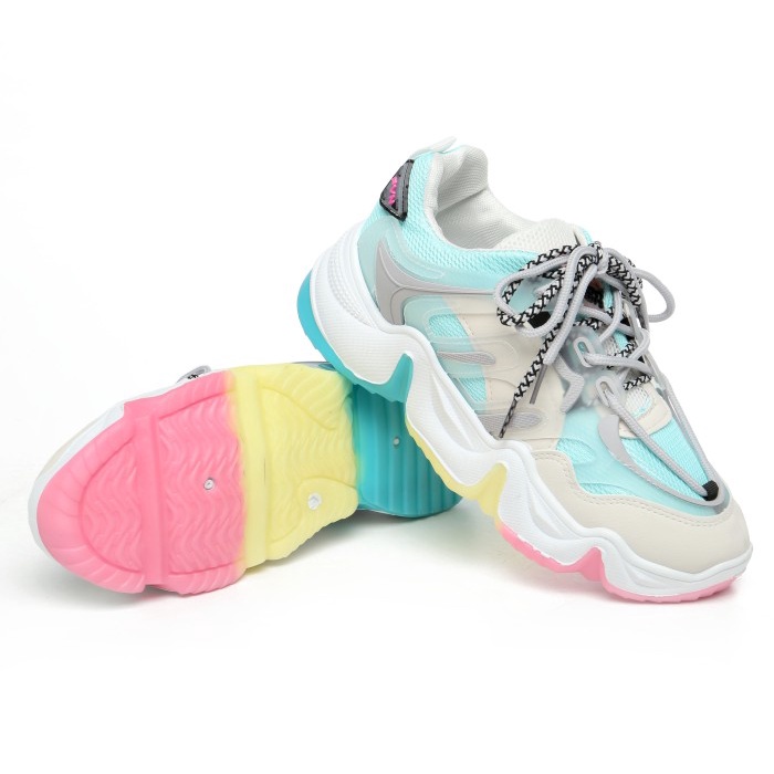 PROMO PVN SEPATU SNEAKERS WANITA HOLOGRAM IMPORT SPORT SHOES PUTIH 111