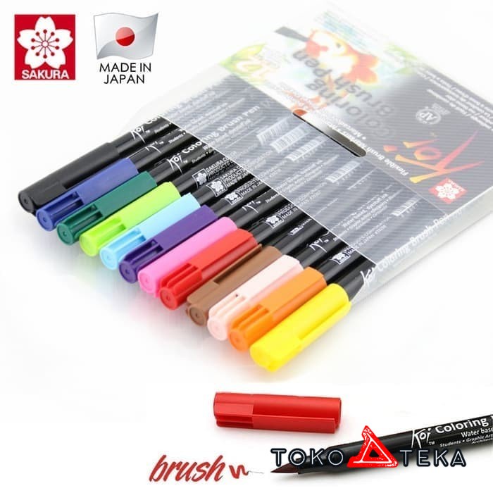 

COD Sakura Koi Coloring Brush Pen Set 12 Color Warna / Spidol Kuas Murah