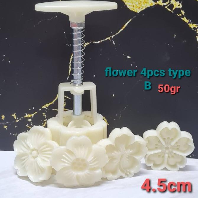 

set 4pcs cetakan nastar press Sakura / mooncake mould / kue bulan