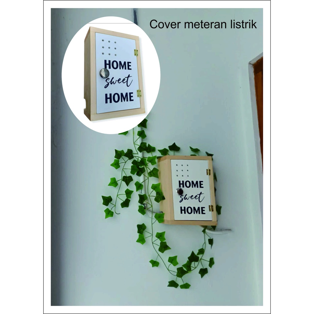 box tutup meteran listrik kayu