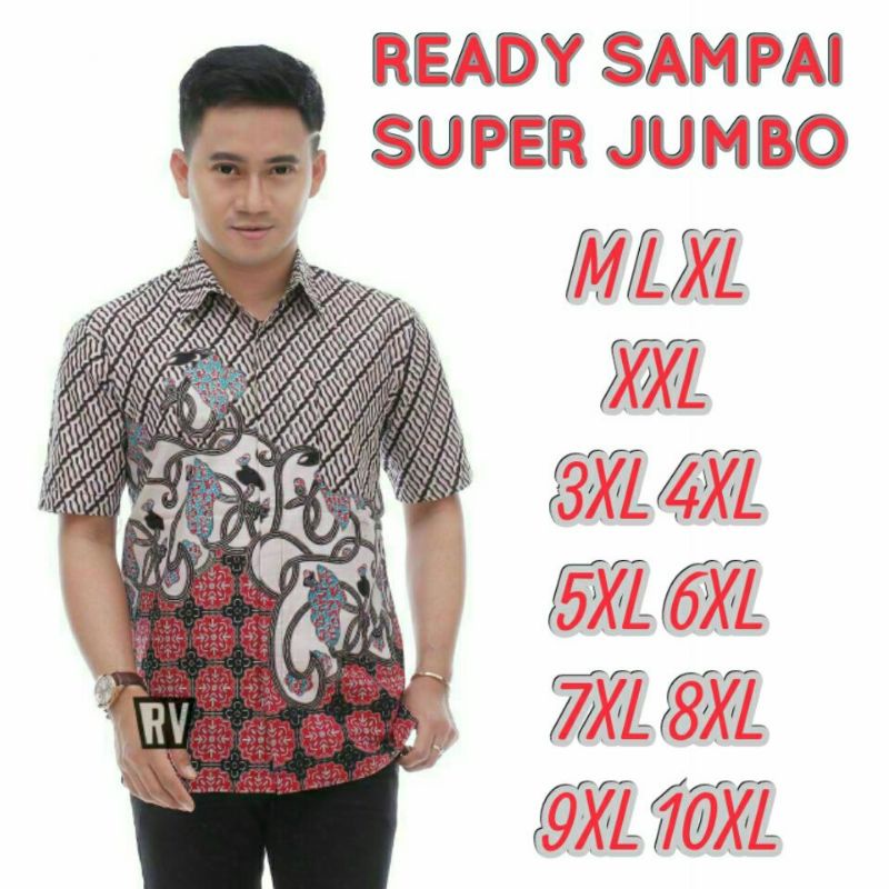 Hem Kemeja batik pendek motif morena baju distro murah M-10XL reguler super jumbo seragam kantor