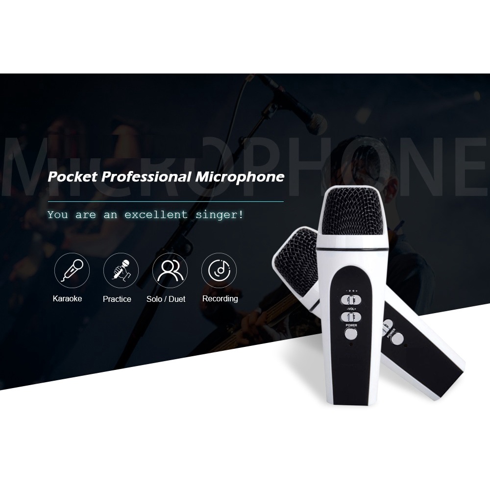 Kondenser Mikrofon Genggam Pengubah Suara u/Karaoke Rekam Suara -Promo