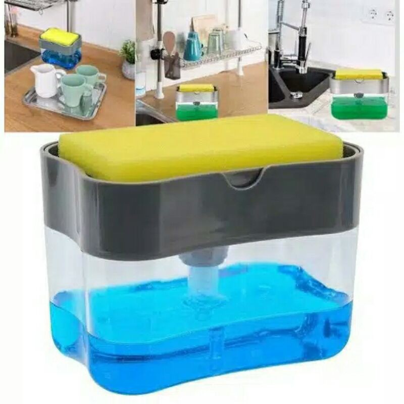 Dispenser Sabun Cuci Piring / Pump Dispenser 2in1 Holder Sponge