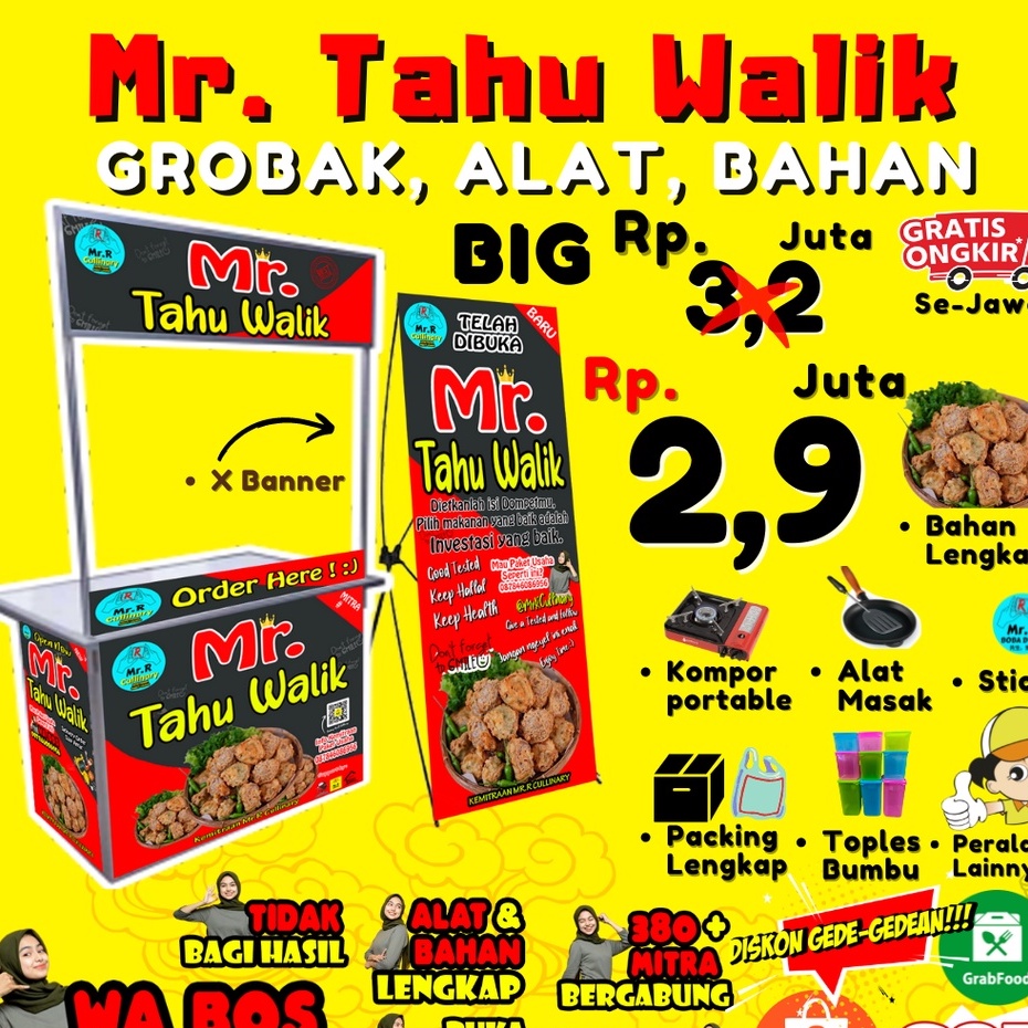 

Mr.TAHU WALIK NEW|| MR.R CULLINARY (FRANCHAISE,PAKET USAHA,KEMITRAAN) GROBAK/BOOTH PORTABLE,ALAT LENGKAP, DAN BAHAN BAKU UTAMA
