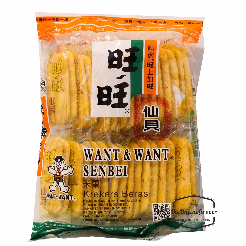 Want Want Senbei Rice Crackers 92gr - Biskuit Beras Rasa Original