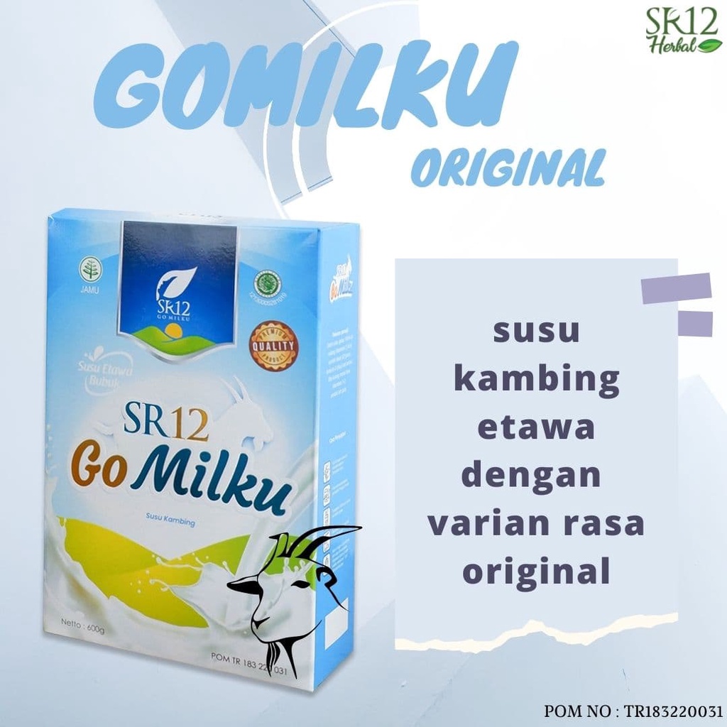 

Go Milku SR12 Varian Original 600 gr Susu Kambing Etawa Bubuk Halal BPOM Meningkatkan Kesehatan Imun Tubuh Melancarkan ASI