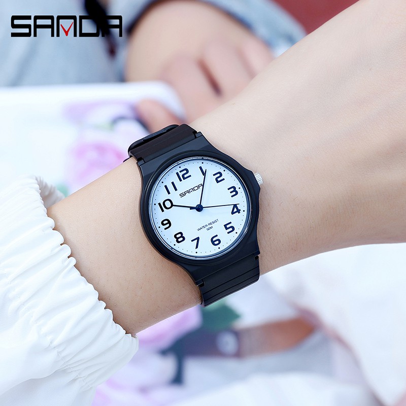 SANDA 6010 Jam Tangan Wanita Pria Analog Sport Tali Rubber WATCHKITE WKOS