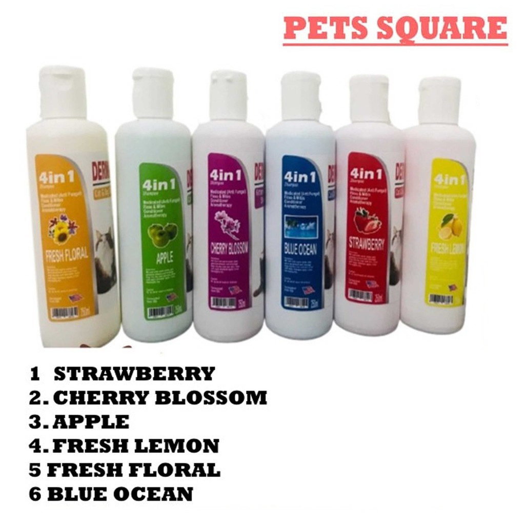 SHAMPOO DERMA CARE UNTUK KUCING DAN ANJING 250ML 4 IN 1