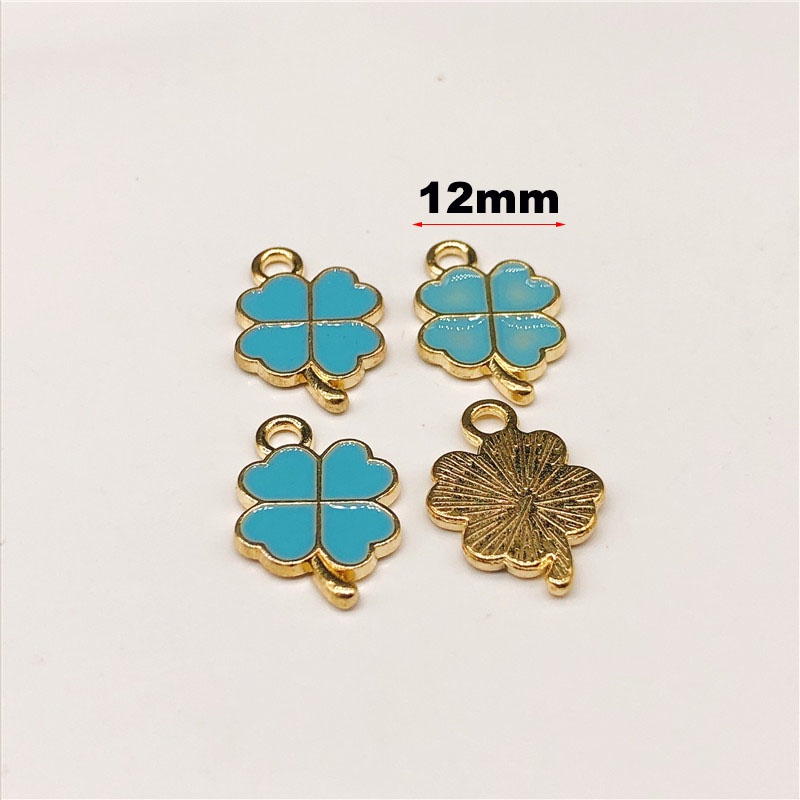 4pcs Liontin Bunga Enamel Charms Dripping Oil Charmping DIY Untuk Membuat Perhiasan