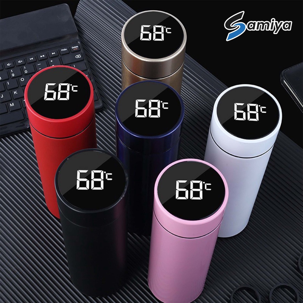 tumbler thermos stainless smart temperature LED cup 500ml / termos thermometer botol vacuum minuman ( menerima custom LOGO )