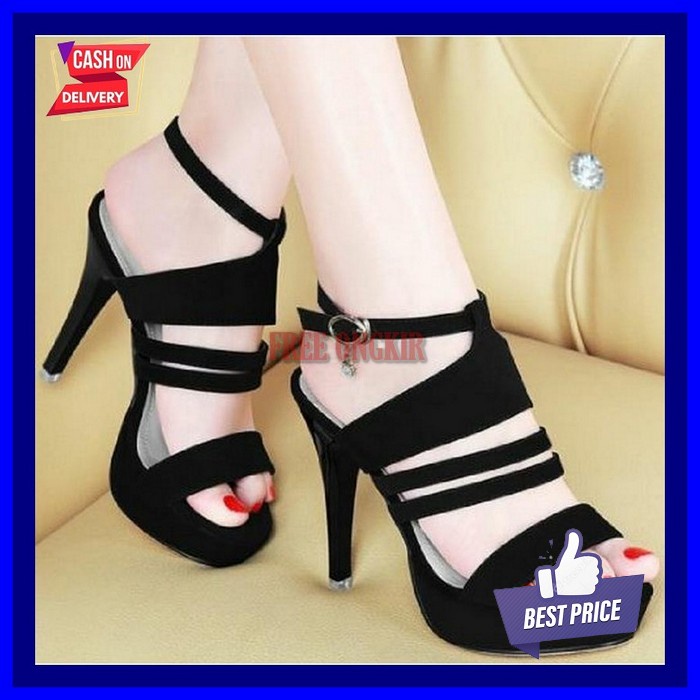 Sepatu Sendal High Heels Pesta Kekinian Terbaru Sandal Jinjit Chunky Haigh Heels Ck Casual Empuk Hak