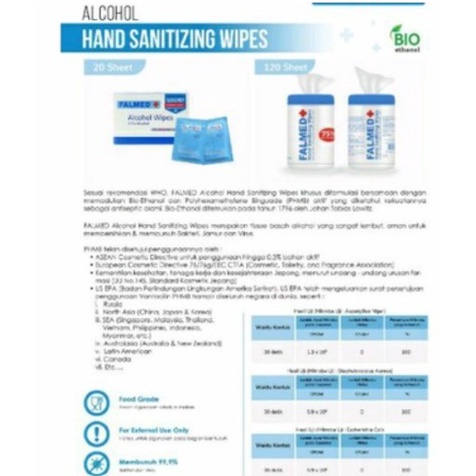 TISU ALKOHOL 75% FALMED ISI 45 &amp; 90 LEMBAR TISSUE TISU BASAH ALCOHOL HAND WET WIPES
