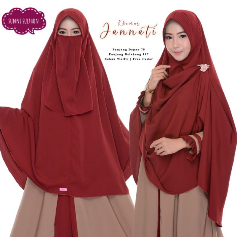 KHIMAR JANNATI FREE TUTUP CADAR READY STOK BANYAK WARNA