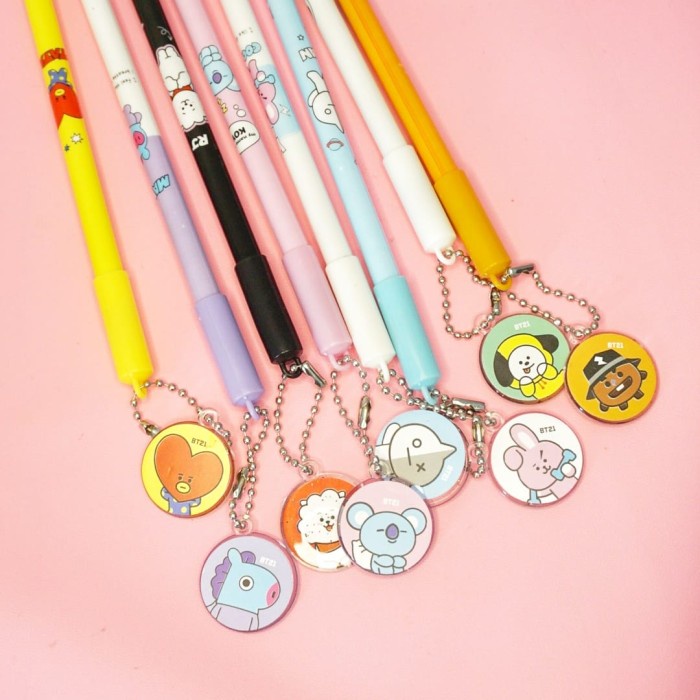 

Terbatas Paket Pulpen Bt21 Isi 8 Pcs Gantungan Koin Bts Pen Pena Tata Cooky Chi Sale!!!
