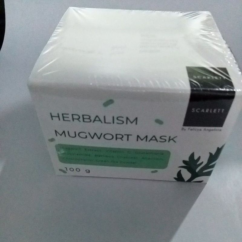 (BOSS) [BARU!!] SCARLETT MASKER WAJAH MUGWORT &amp; SHOOTING GEL MASK 100gr