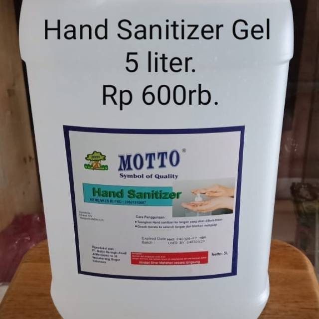 Hand Sanitizer Gel 5 liter
