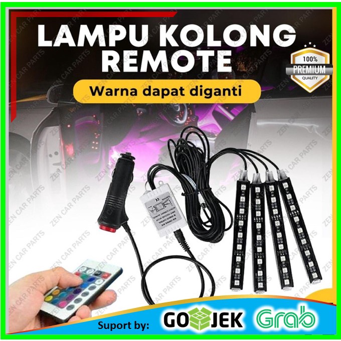 Lampu Kolong Mobil LED Car Interior Kolong Dasboard Mobil Light 5050 RGB 4 PCS + Remote lampu interior Kolong Mobil  - APPFWD1