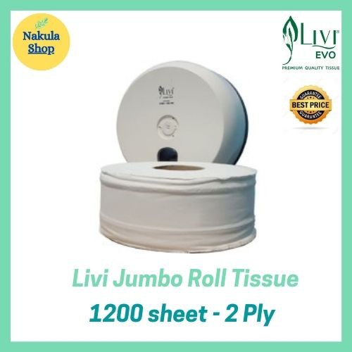 GROSIR 1 DUS Tissue LIVI Eco Toilet JRT 1200's (Tisu Roll Jumbo)