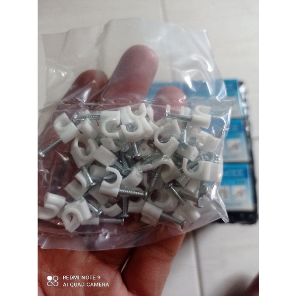 PAKU CLAM KABEL ISI 50 BUTIR BARU 5MM