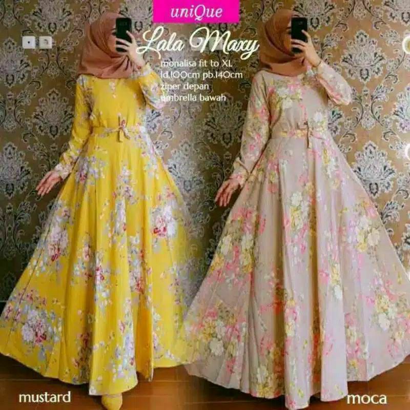 gamis sakura Lala MAXY monalisa 2022/gamis terbaru motif bunga sakura