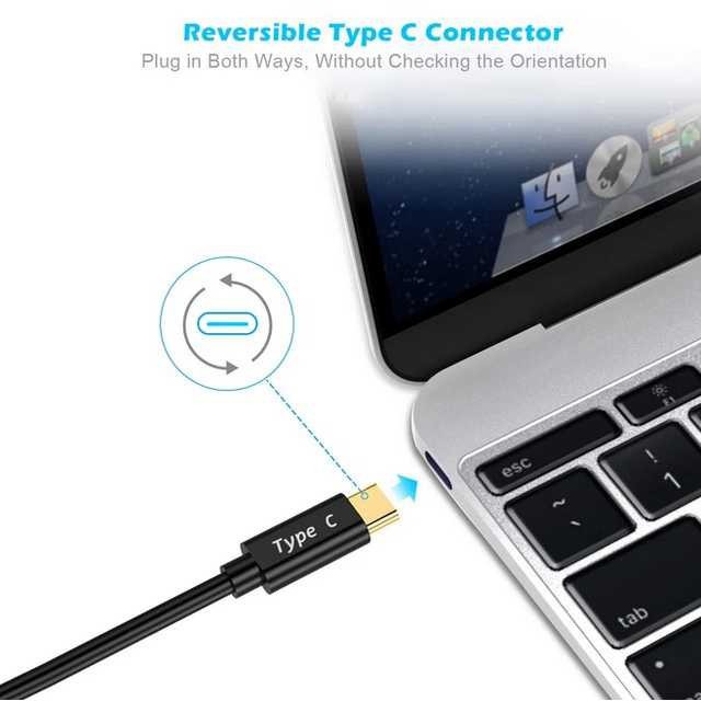 Usb3.1 Type-c thunderbolt to Dvi-d 24+1 cable choetech 1.8m 4k 30hz gold xcd-0018 - Kabel Usb-c to dvi 24-1 1.8 meter xcd0018