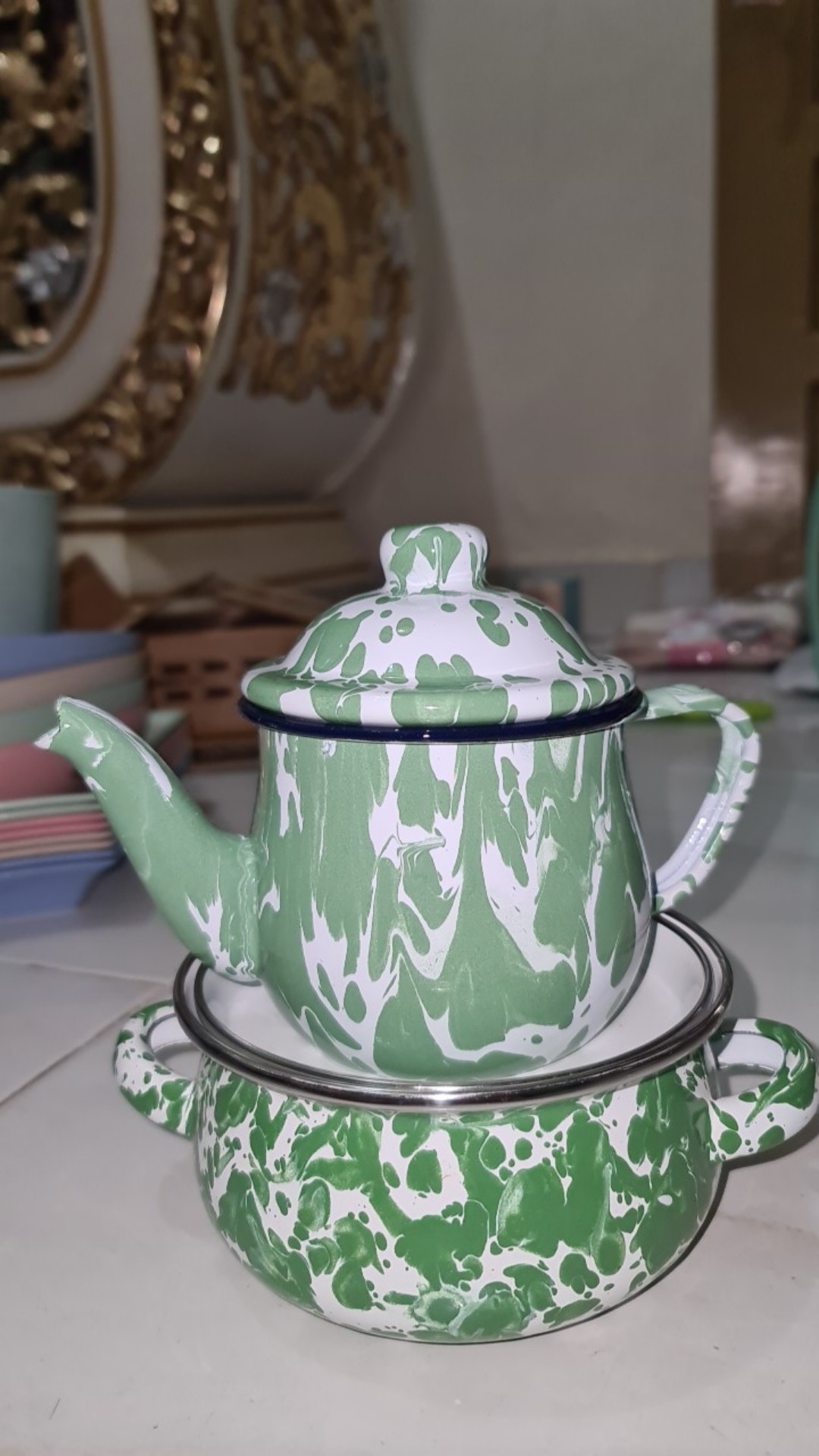 Teko Ekonomi Blirik Hijau 12cm (sekilo Muat 4)