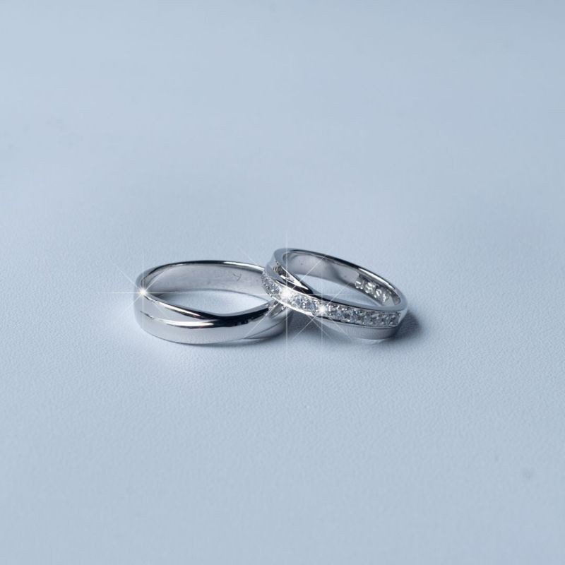 cincin tunangan model cantik 2022 emas putih & palladium