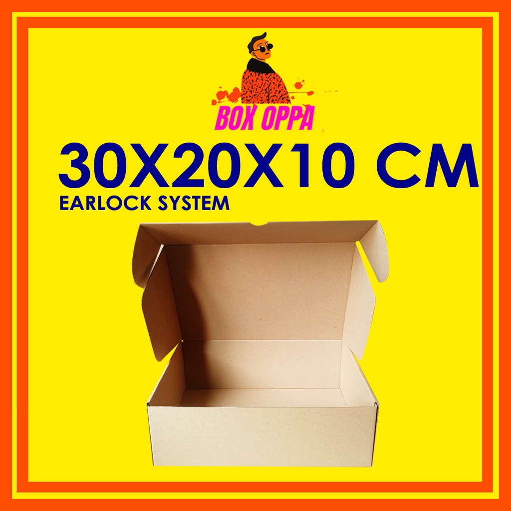 

Kardus Dus uk 30x20x10 cm (ECER) Die Cut Box Kotak Packing Sepatu Serbaguna Baju EARLOCK FULL