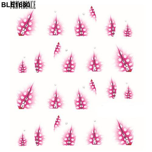 [Bayar Di Tempat] 1 Lembar Mode Feather Bentuk 3D Nail Art Air Decal Sticker Nail Tips Dekorasi