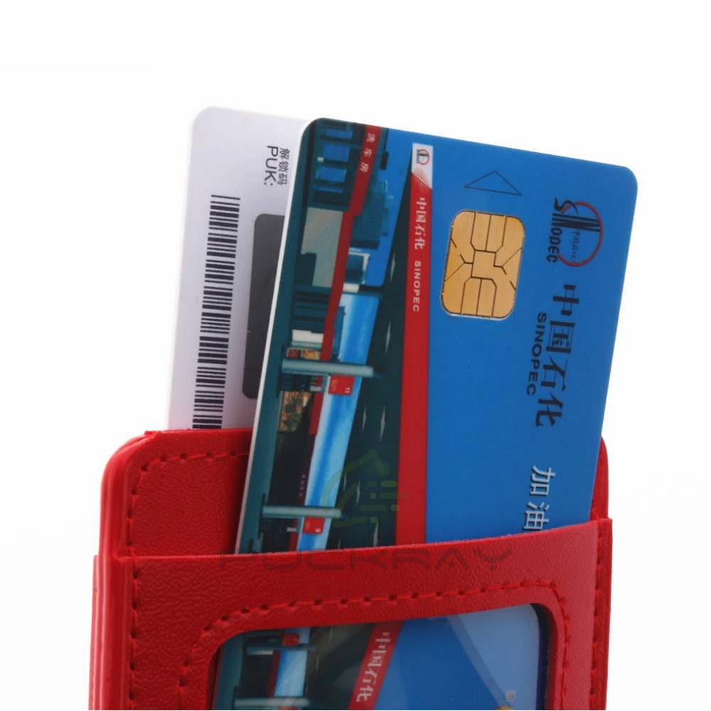 Casing Lencana ID Lengan Kartu Ganda Bahan Kulit PU 610 Kualitas Mewah Aksesori Tempat Lencana Kartu Kredit Bank Bening
